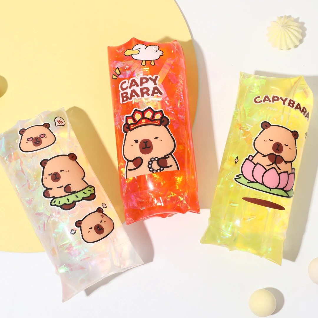 新款卡皮巴拉大号抓不住水蛇捏捏抓握塑胶玩具水蛇水球奇特创意批