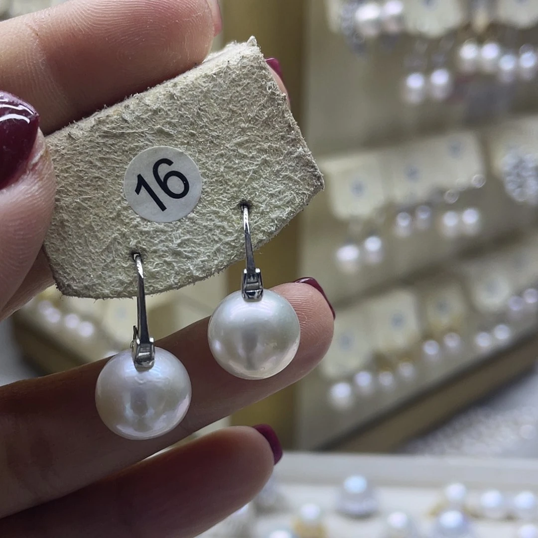 淡水珍珠耳饰银S925镶嵌