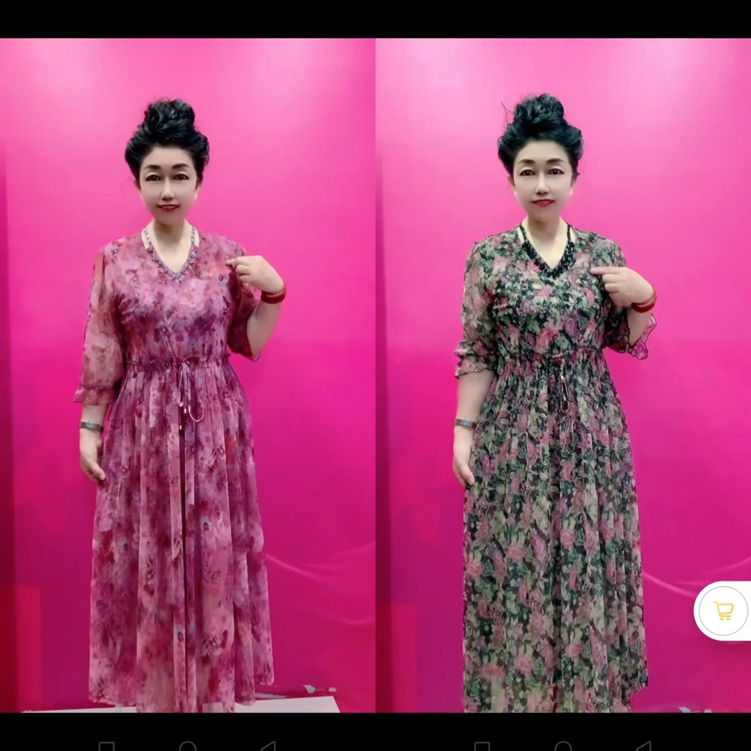 夏季新款时尚洋气碎花显瘦收腰连衣裙