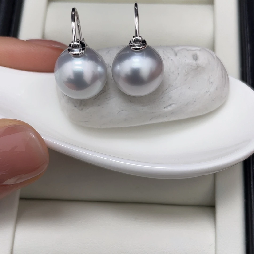 定制海水珍珠发饰18K金镶嵌12-12.2澳白维纳斯