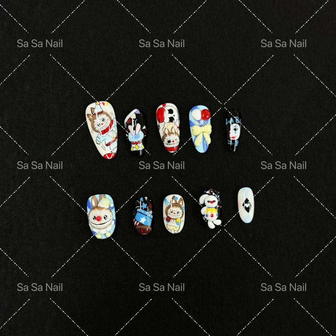 【马戏团布布】纯手工穿戴甲高级感时尚可爱显白女神高定美甲