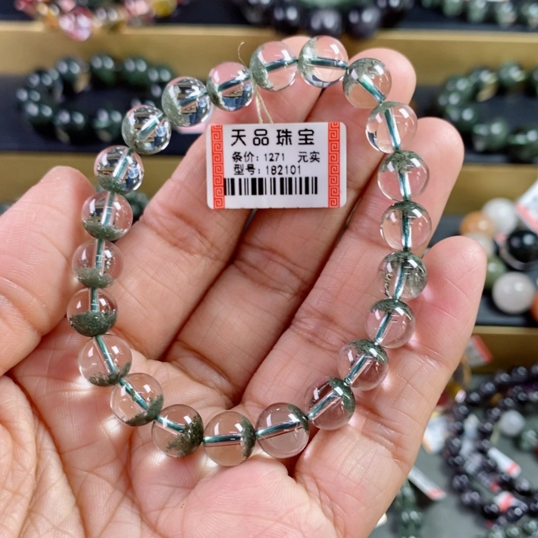 水晶手链未镶嵌殿***?绿幽灵手链182101