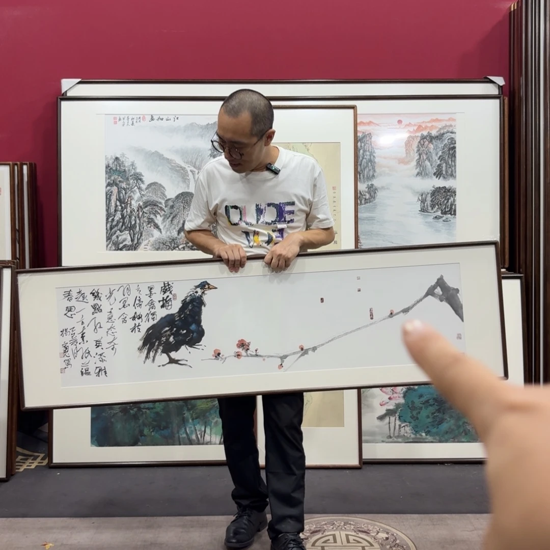 国画手绘作品带框160/45