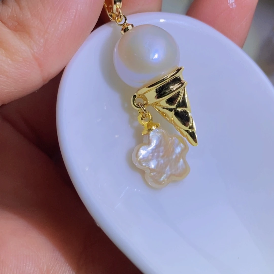 银S925镶嵌天然淡水珍珠淡水珍珠