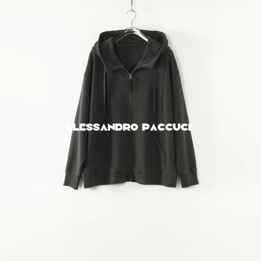 AP洛哥53087WT【复古回溯】全棉连帽绣花做旧复古时尚拉链卫衣外套