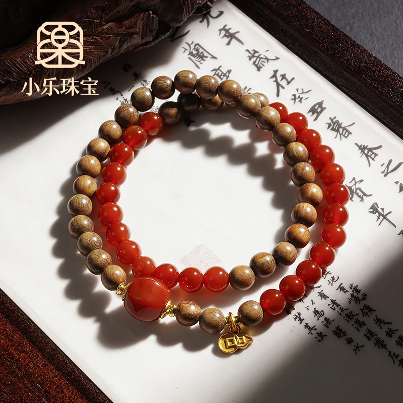 高级红玛瑙文玩木串女式手链多样性发一-10744