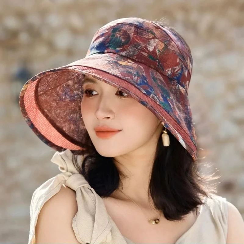 2025新款韩版环绕式欧根纱遮阳帽透气防紫外线大帽檐防晒帽太阳帽