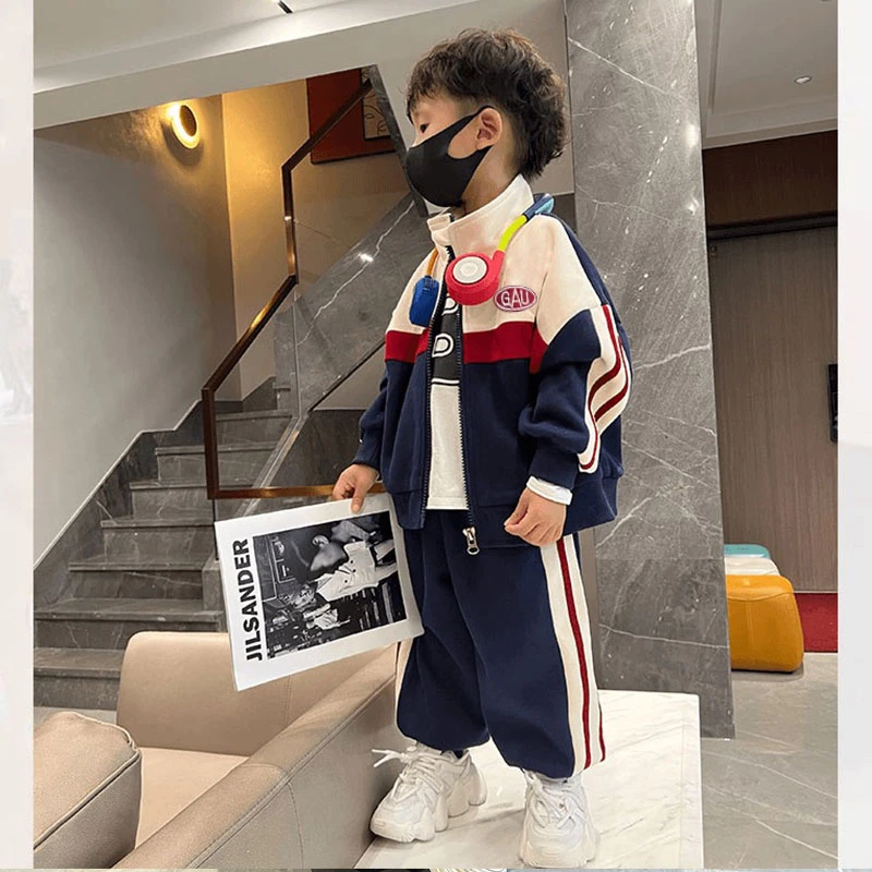 2025春季开衫拉链外套中大童男女童洋气宝宝帅气休闲炸街两件套