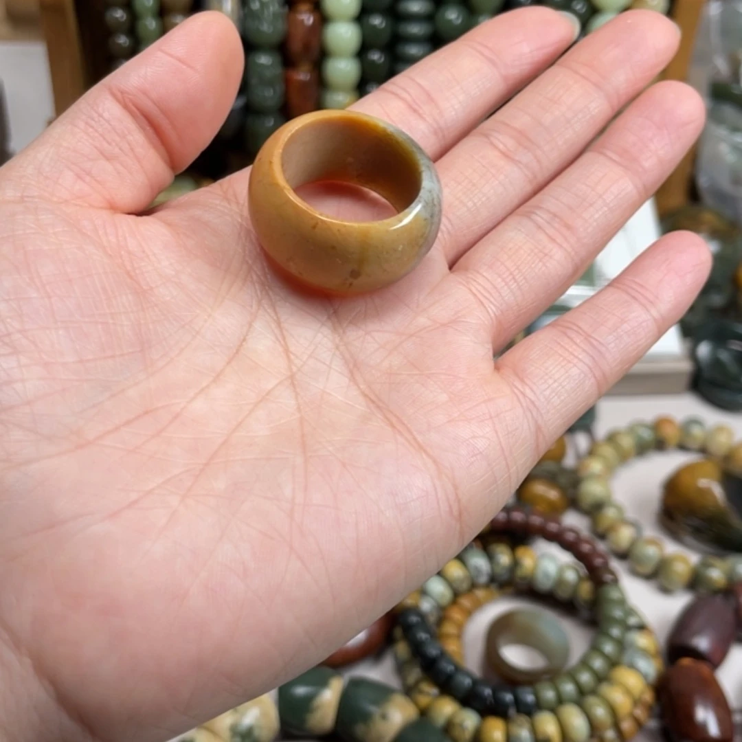 【闪购商品】岫岩河磨玉（透闪石质玉）扳指未镶嵌吉*