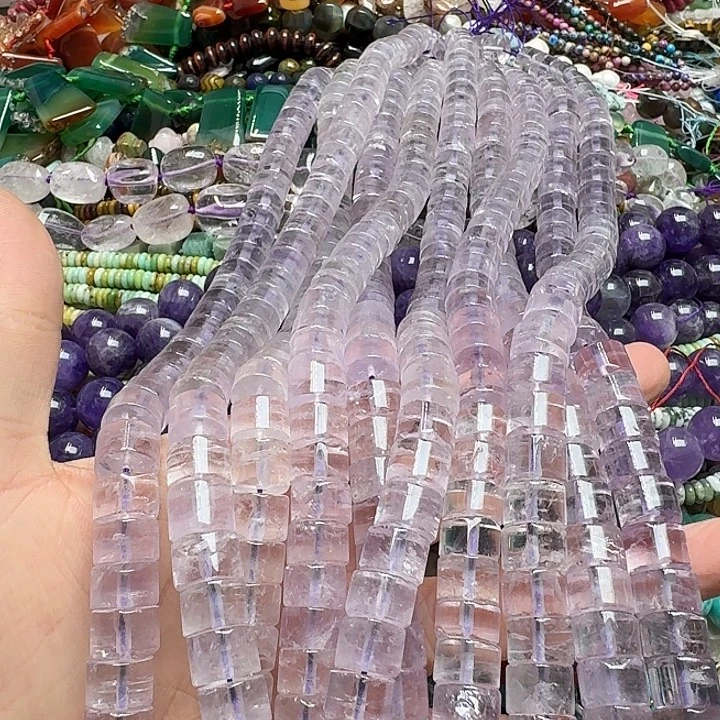 玛瑙/玉髓未镶嵌珠宝半成品一条12mm玻利维亚紫水晶剁珠