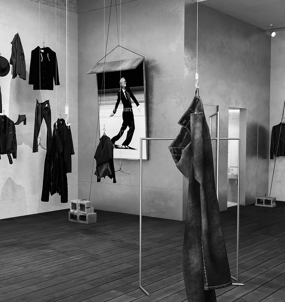 6209-设计师小众泼墨牛仔裤