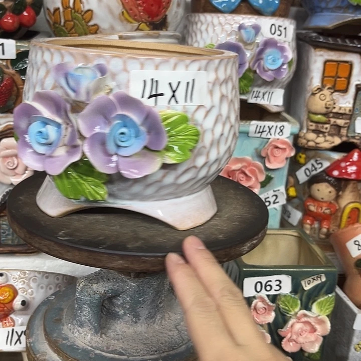 紫砂花盆粗陶材质多肉花盆