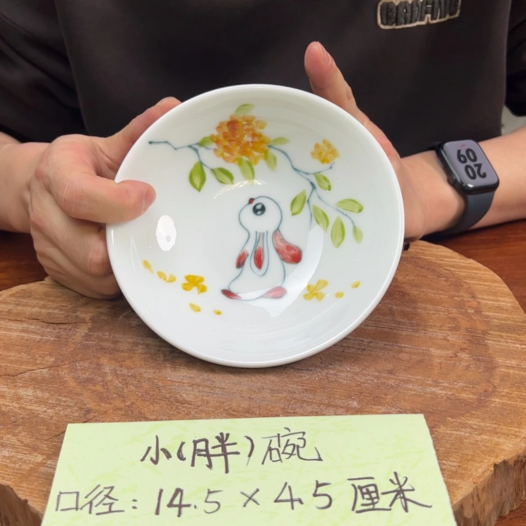 瓷片景德镇陶瓷手工手绘制作胖胖碗