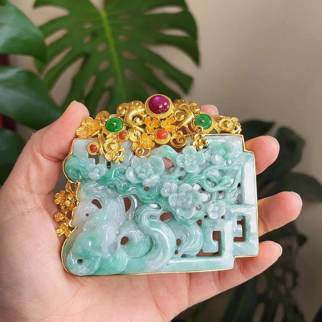【闪购商品】翡翠颈饰足银镀金镶嵌璇*** 福利