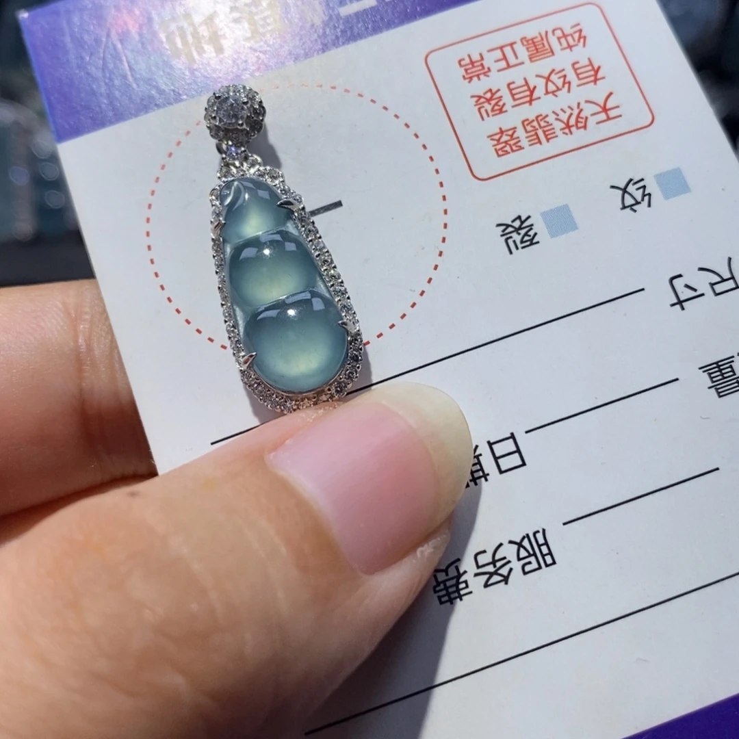 超***）颈饰银S925镶嵌翡翠翡翠