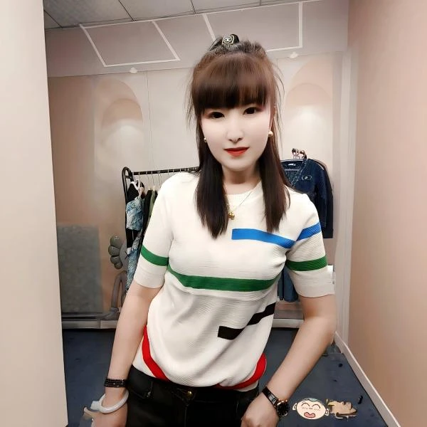 女格子青色时尚短款春夏薄款百搭杂款外套T恤