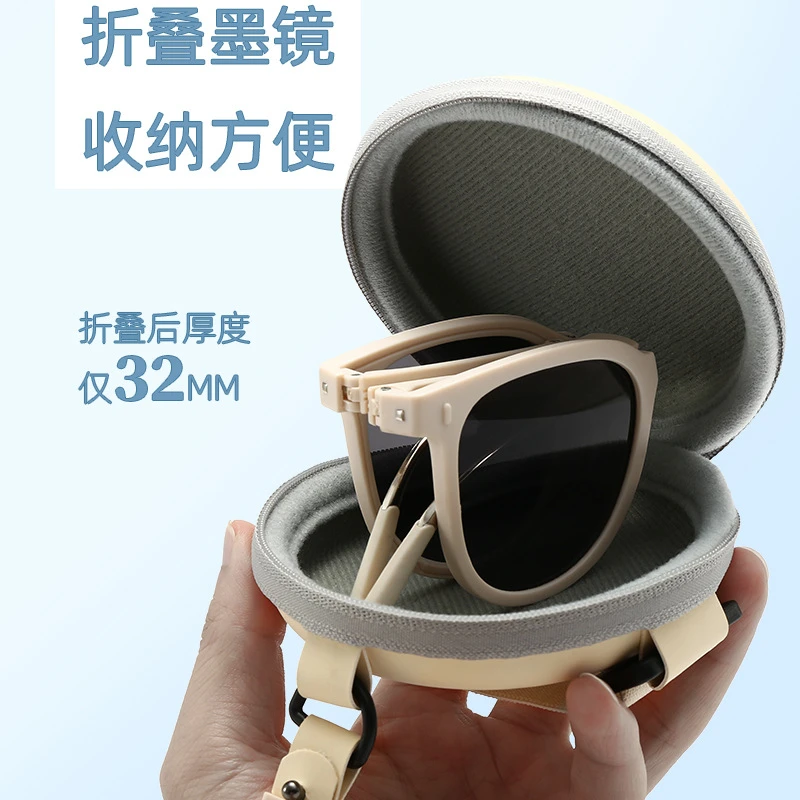 现货秒发跨境折叠墨镜女高级感户外防晒太阳镜男开车墨镜防紫