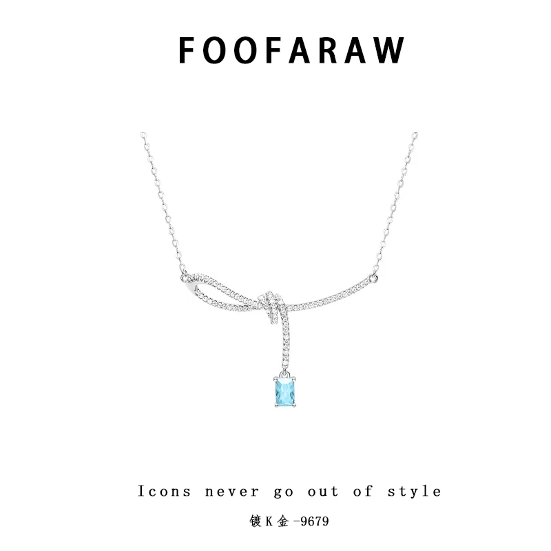 Bawarren 法❤ 9679-丝带方糖气质轻奢时尚百搭项链