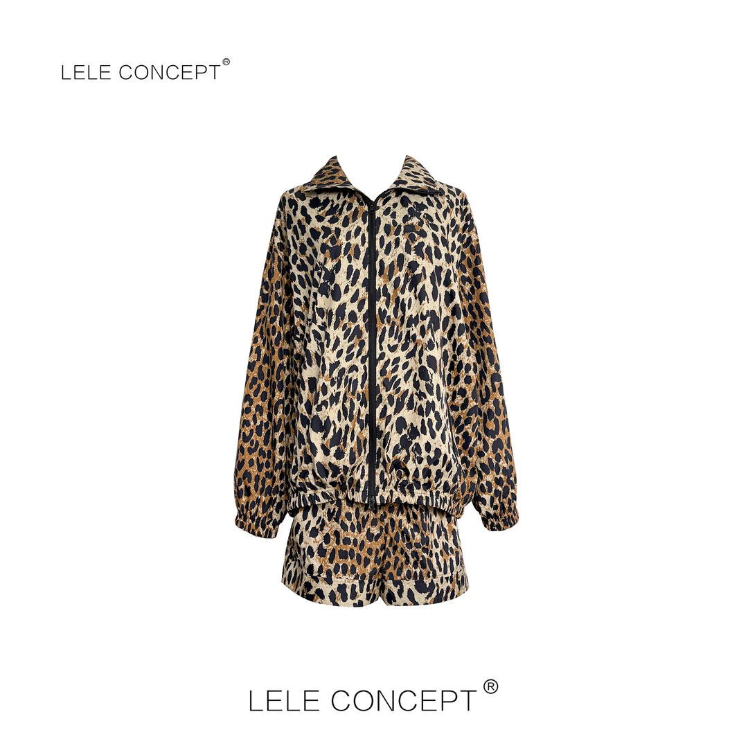 LELE CONCEPT丨都市洋气小众设计款豹纹套装T0134