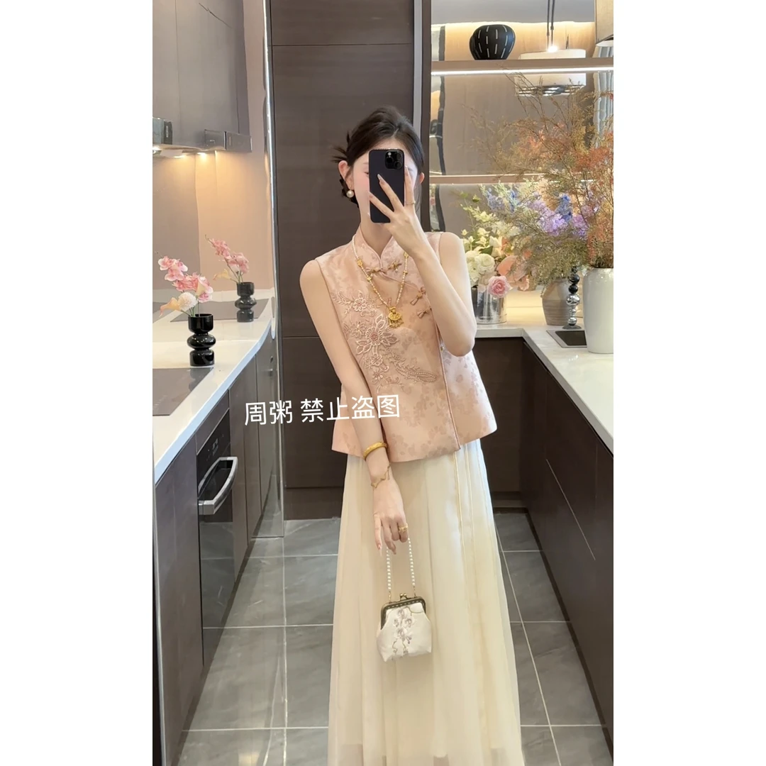 【周粥】【富贵命】2025新款新中式气质刺绣钉珠国风上衣预JJX5SY3661