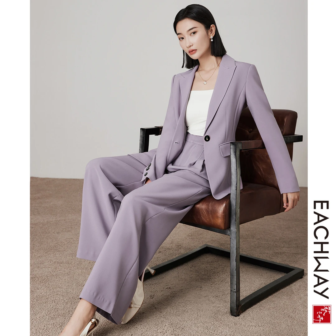 【高级感职业西装套装】春季西服外套+阔腿裤通勤两件套