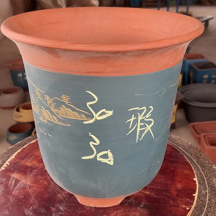 紫砂花盆，透气花盆