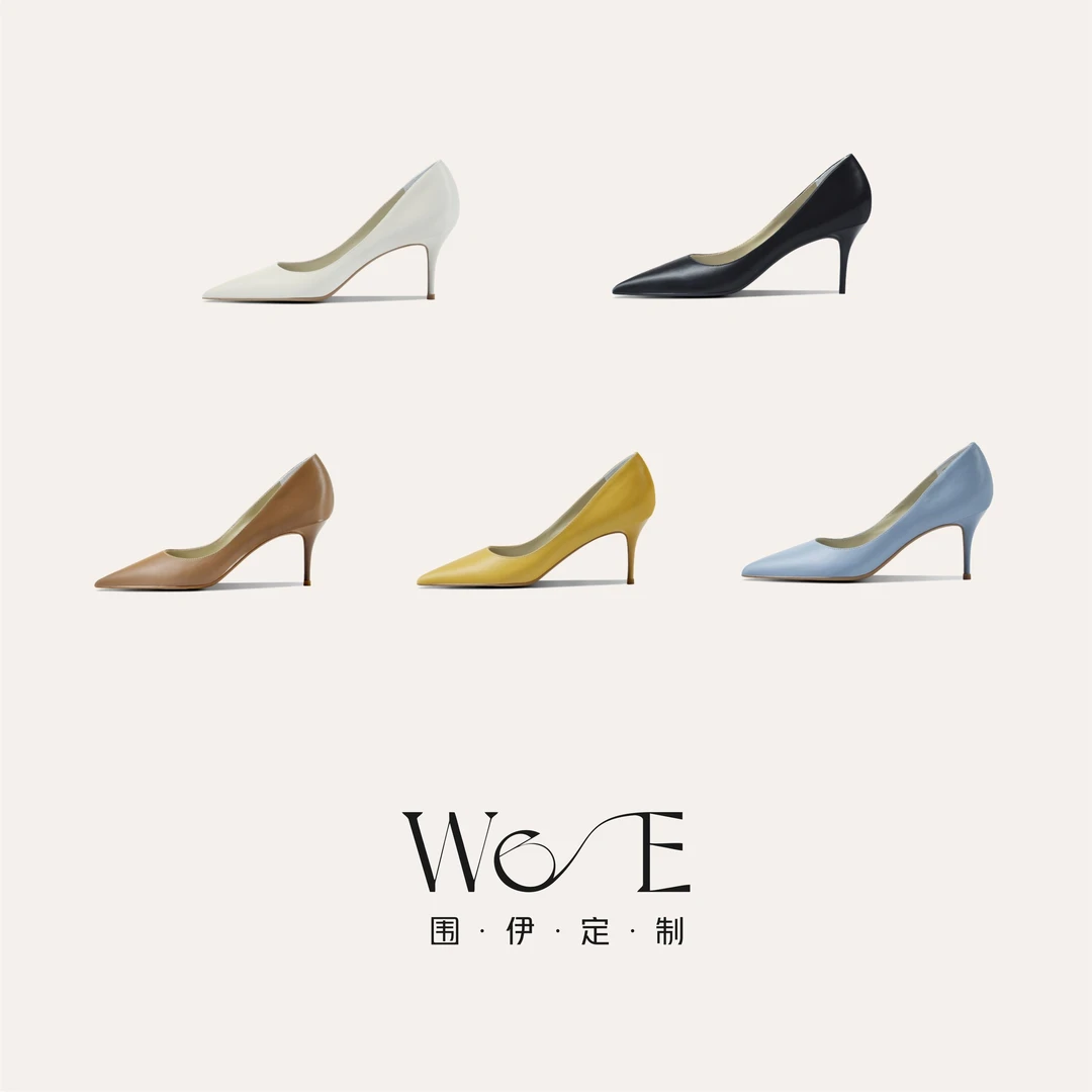 围伊远程量脚定制丝绸牛皮法式轻奢舒适浅口尖头细跟高跟鞋职业