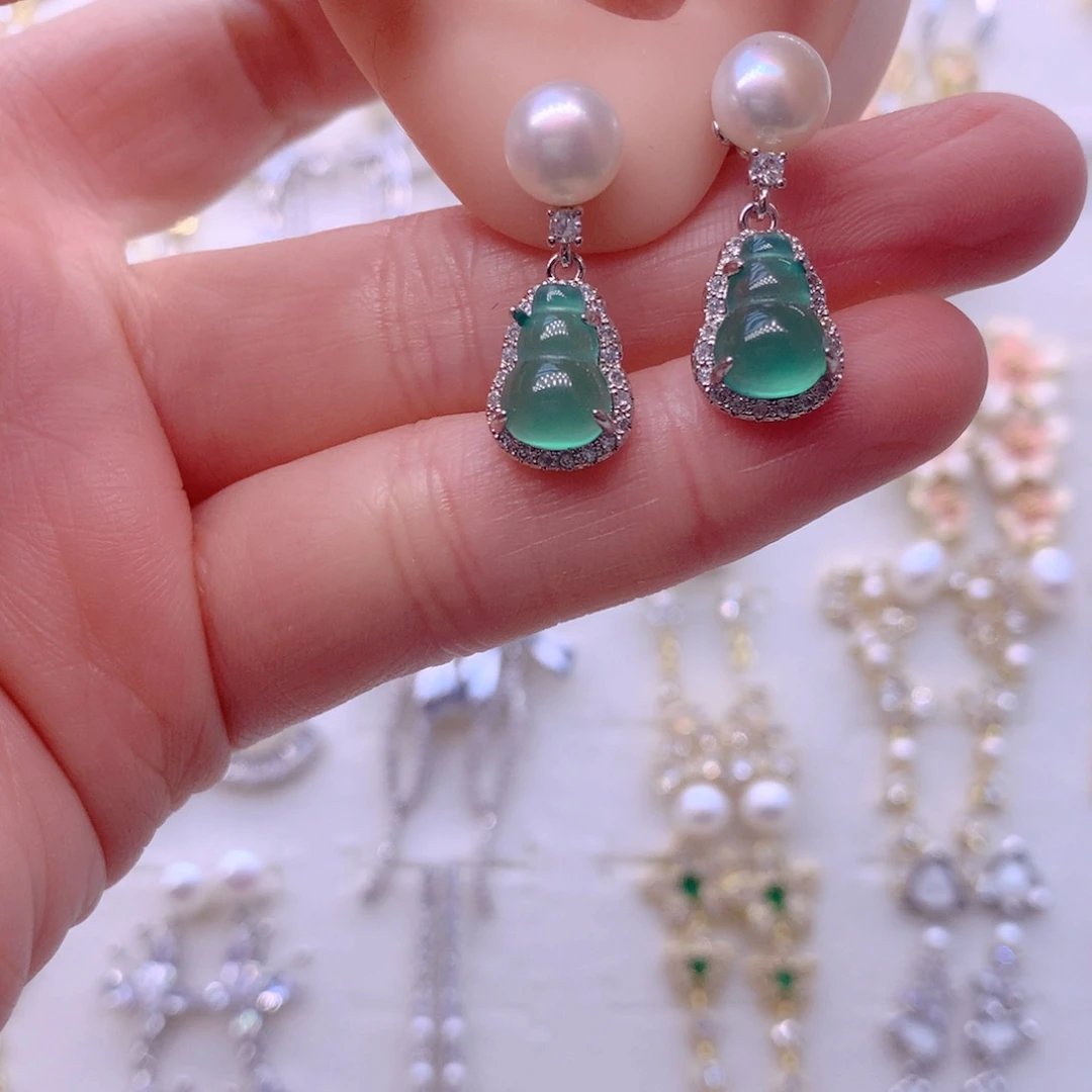 合金淡水珍珠耳饰