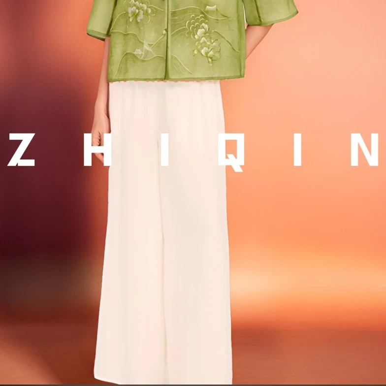 仙气飘逸夏日清凉·亚麻凉爽舒适透气吸汗直筒阔腿显瘦长裤女