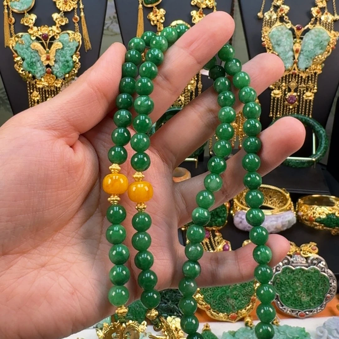 翡翠未镶嵌颈饰8mm万能链