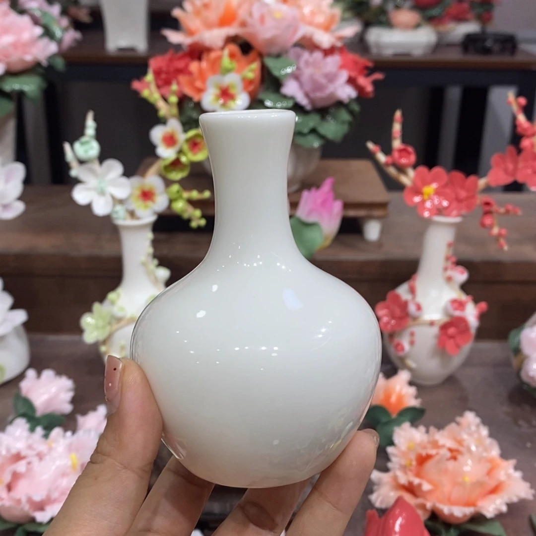 摆件陶瓷手工花摆件