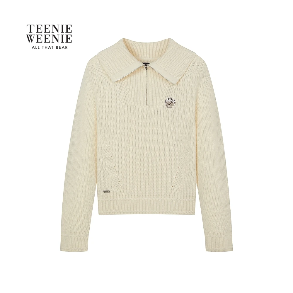 TeenieWeenie小熊女毛针织衫25保暖时髦款半拉链毛衣TTKW258TCGK