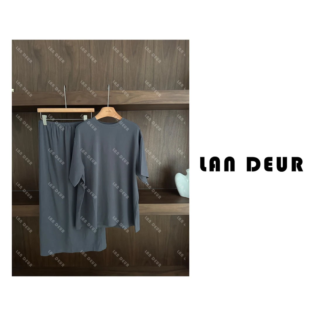 【蓝墨星辰】铜氨莱赛尔套装短袖+半裙气质时尚休闲夏季简约套装女