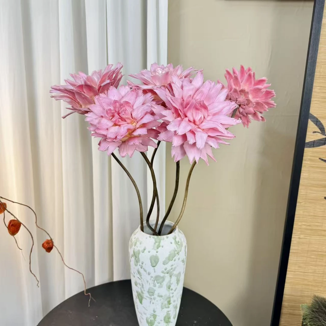 【雪莲花】洋蓟雪莲花荷花百合永生花家居软装造景不带花瓶