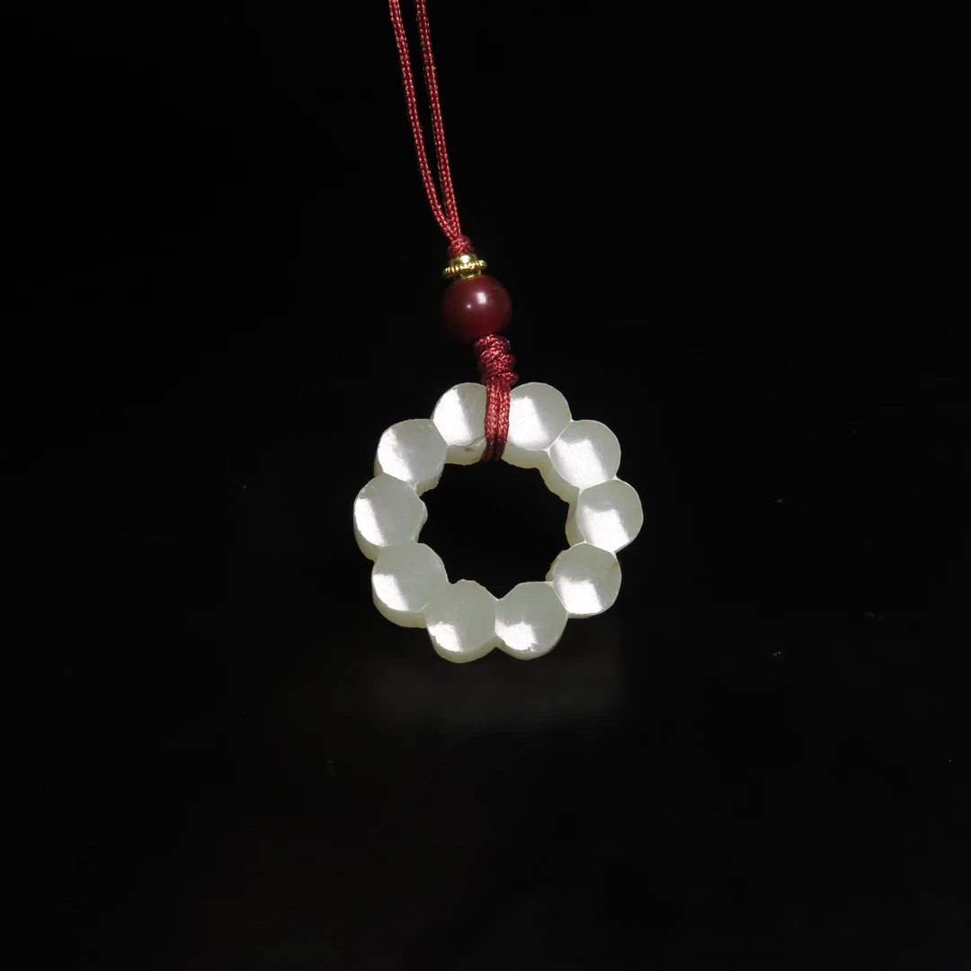 清代玉花佩/MZ017721/和田玉/民族文物