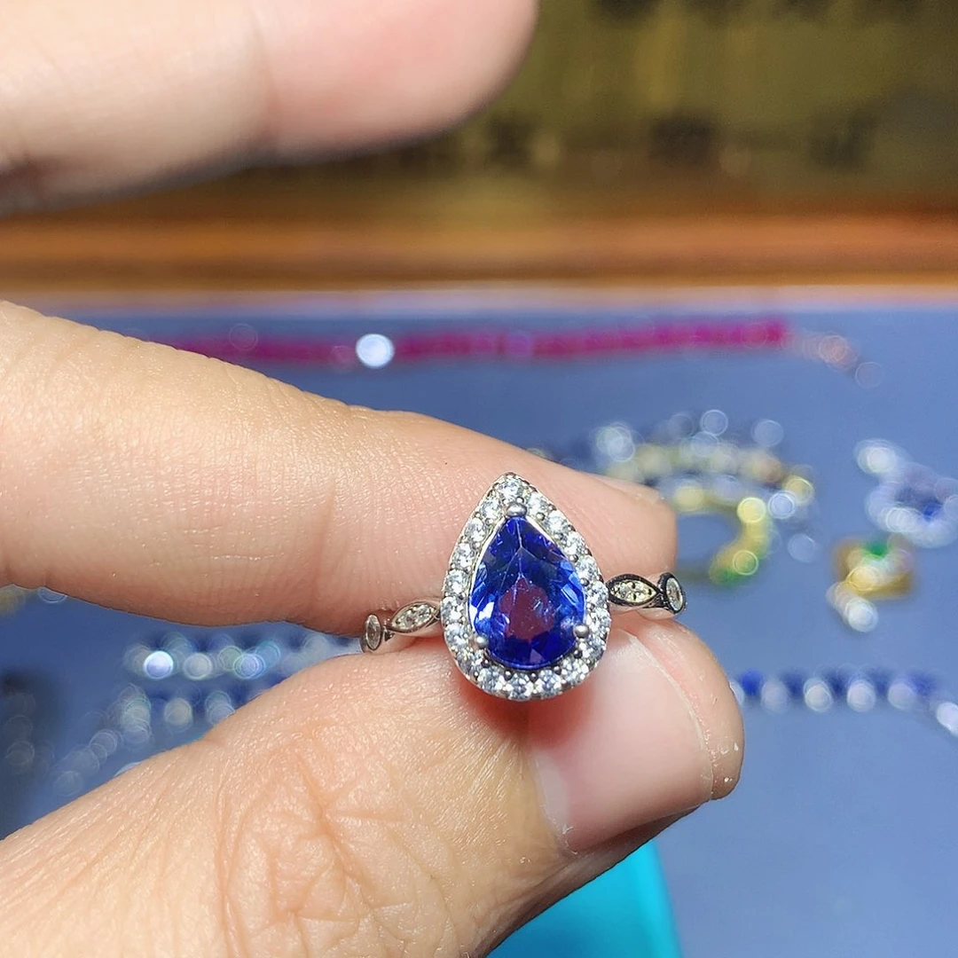 坦桑石戒指银S925镶嵌