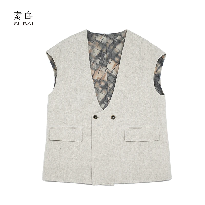 SB3240693301【素白】马乖休闲两面穿马甲