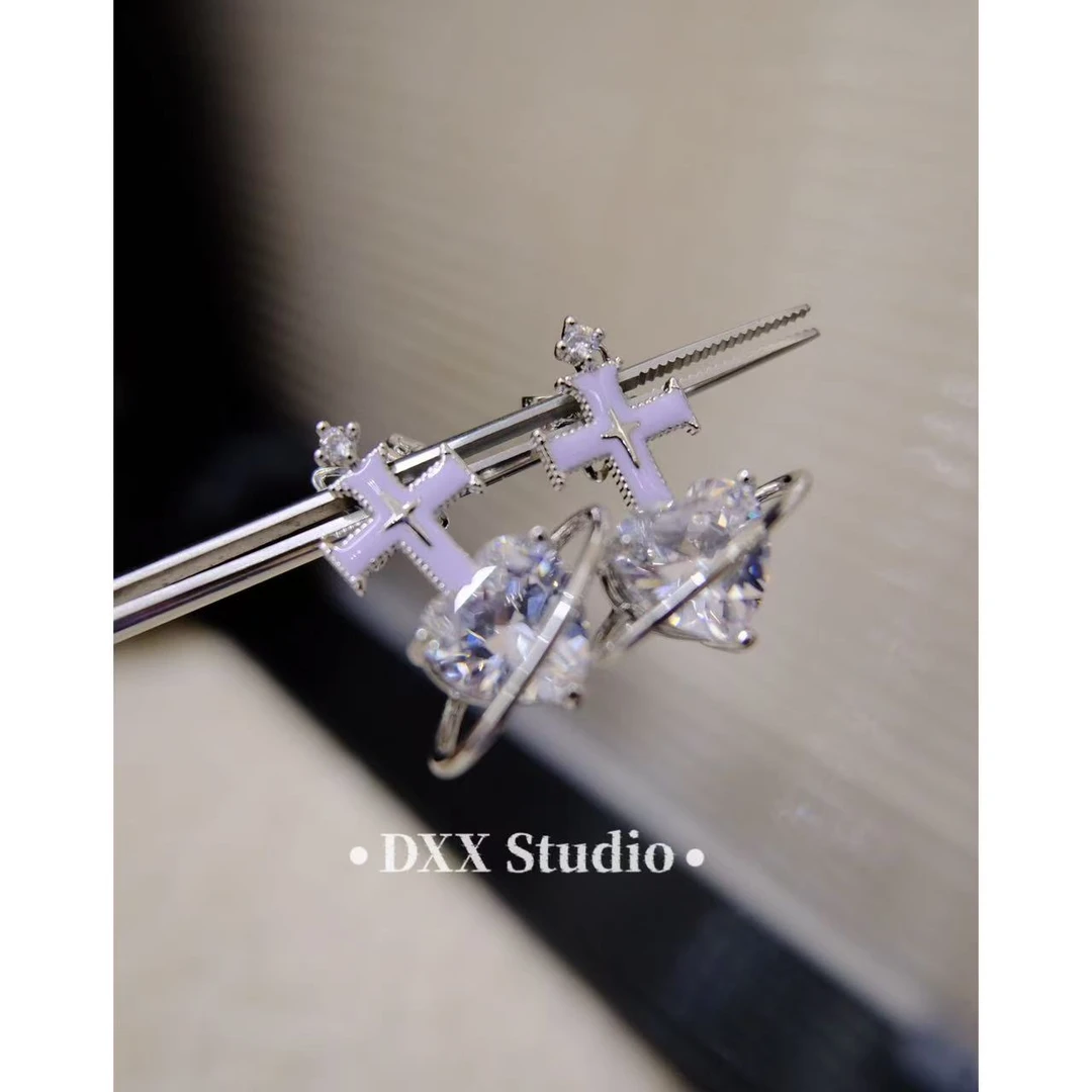 铜合金锆石耳饰 小众设计百搭耳饰46577