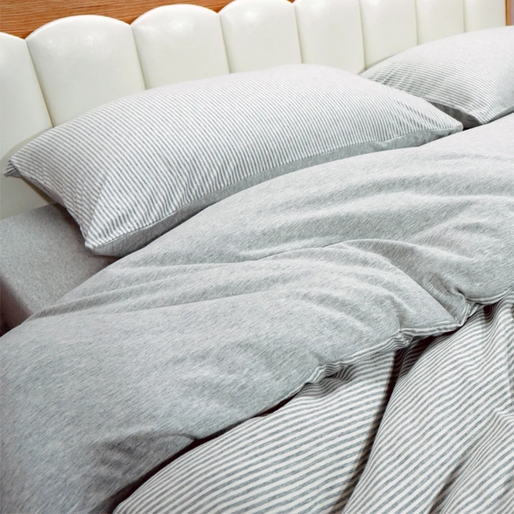 裸睡亲肤A类全棉色纺针织棉天竺棉单件单人双人被套