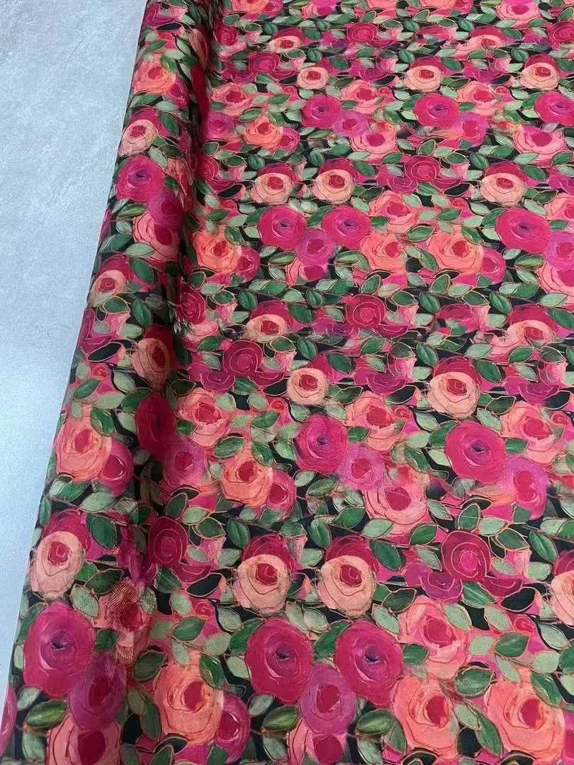 xys-538【油画玫瑰】 提花 花萝 镂空 香韵纱180*70长巾