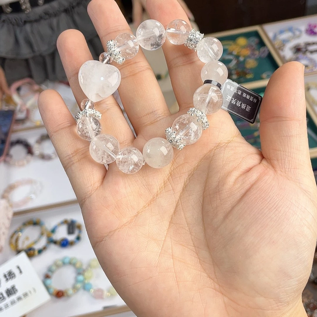 水晶手链银S925镀金镶嵌