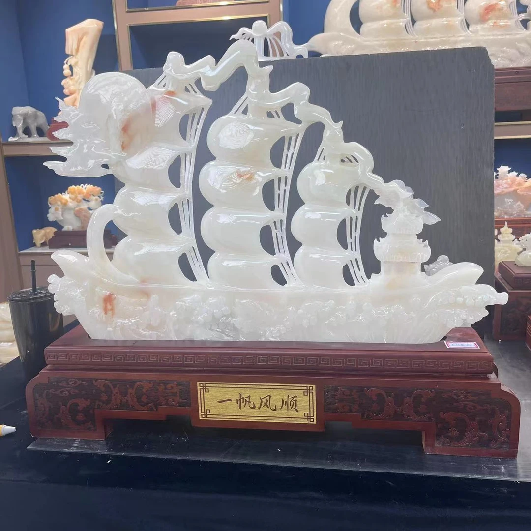 一帆风顺摆件--家居饰品乔迁公司开业办公室客厅玄关工艺品描金