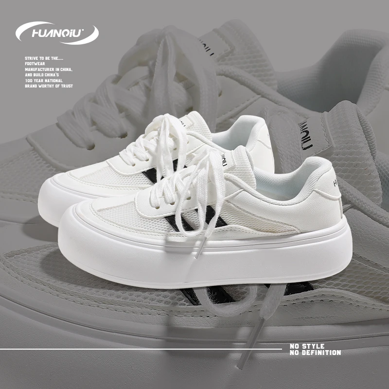 HUANQIU/环球网面小白鞋女鞋2025夏季新款薄款透气时尚百搭休闲鞋