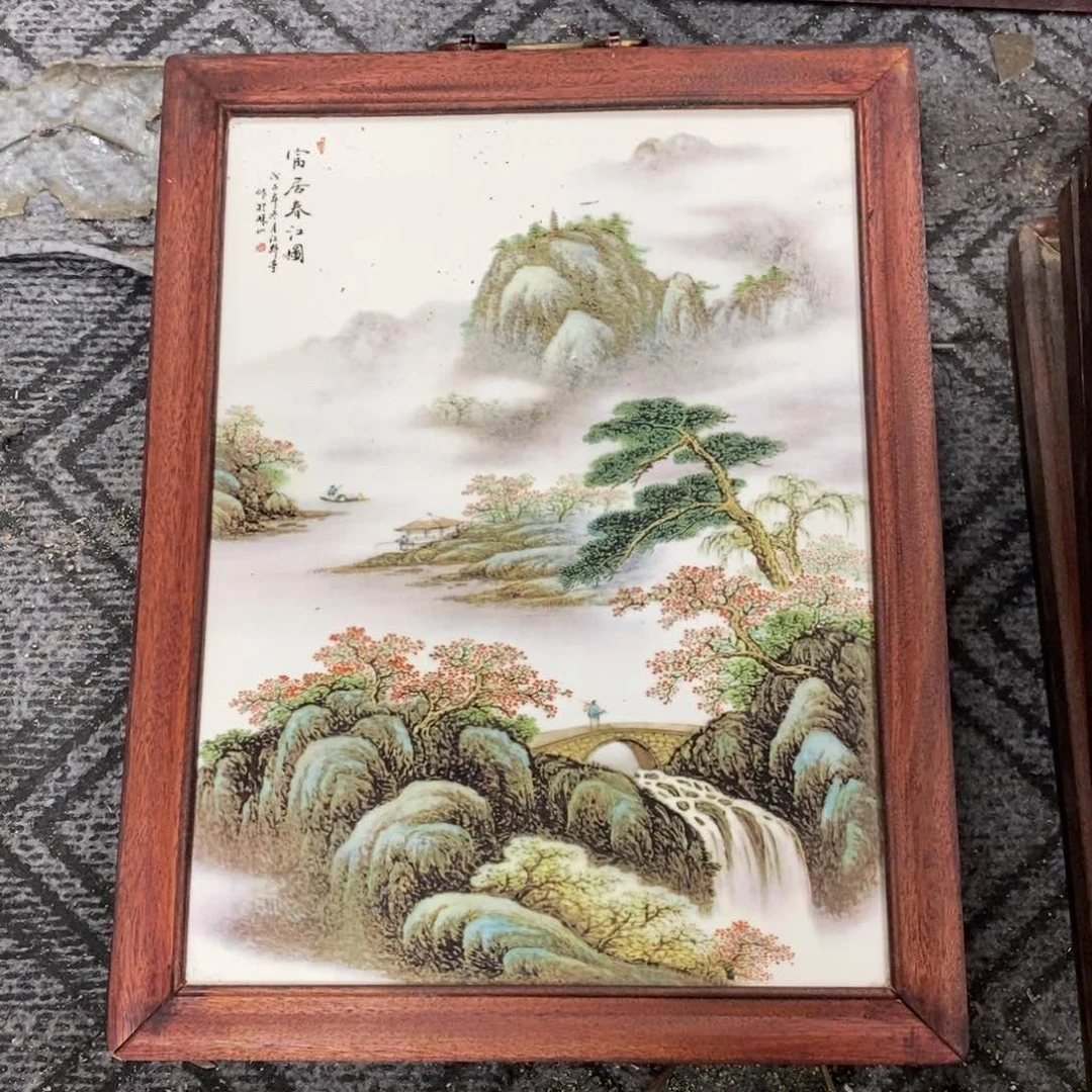 瓷片37*28 景德镇瓷板画柴窑烧制