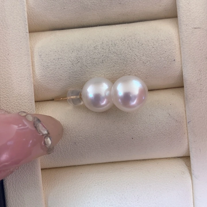 18K金镶嵌耳饰海水珍珠