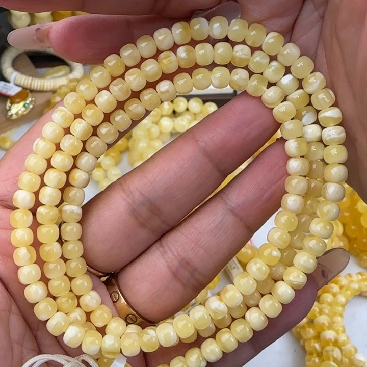 手链蜜蜡未镶嵌金白妖花老型