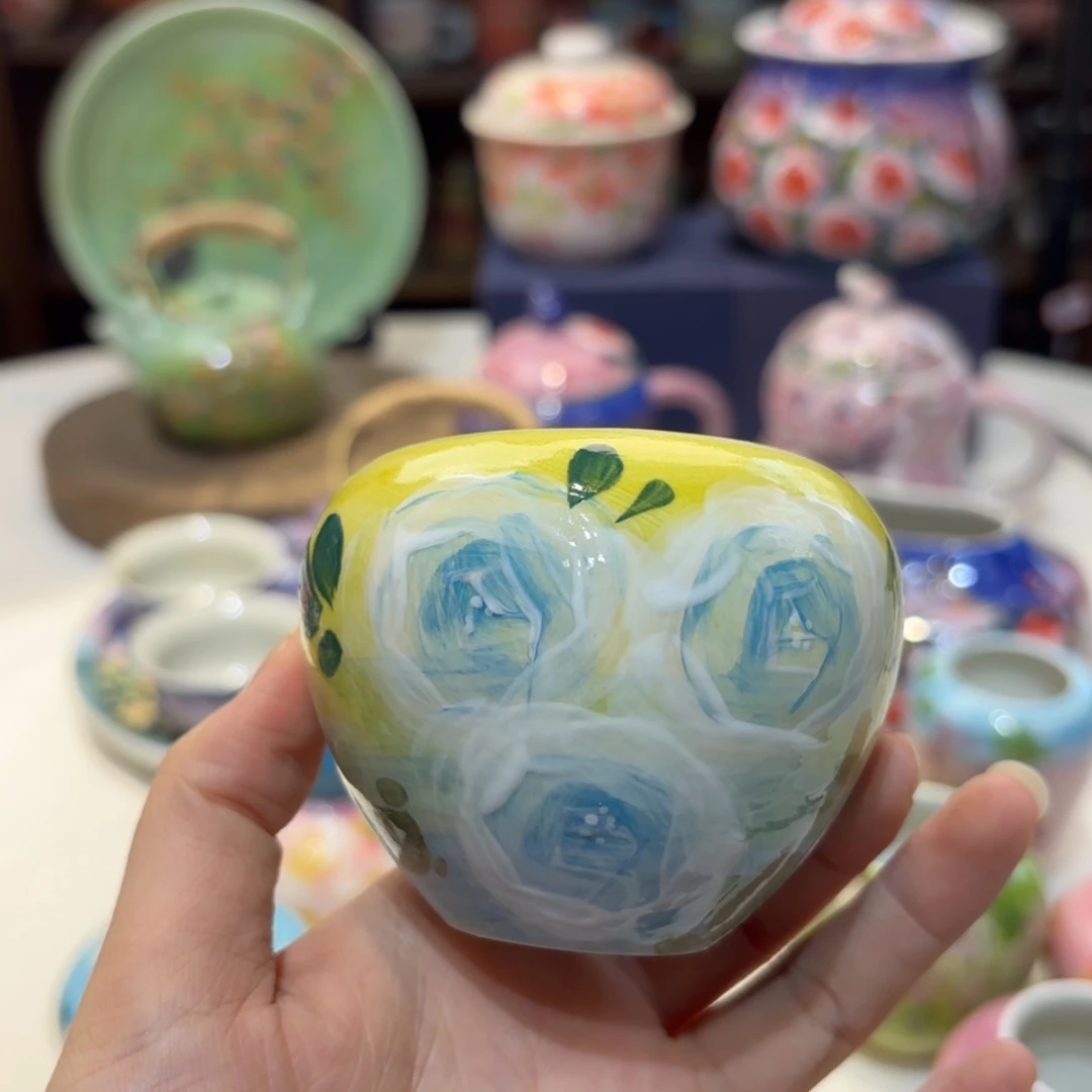 景德镇手绘高温釉下彩陶瓷茶具