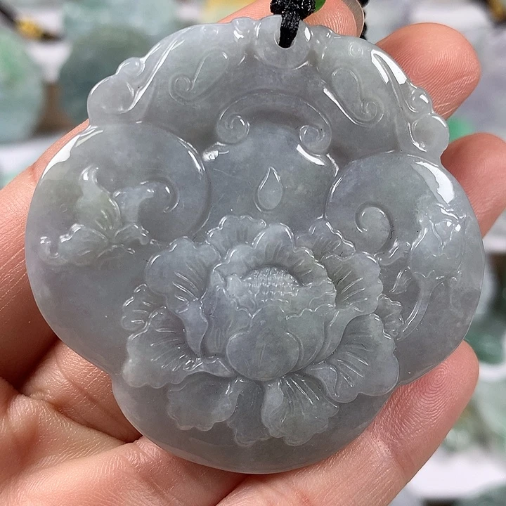 翡翠未镶嵌颈饰花开富贵如意福利