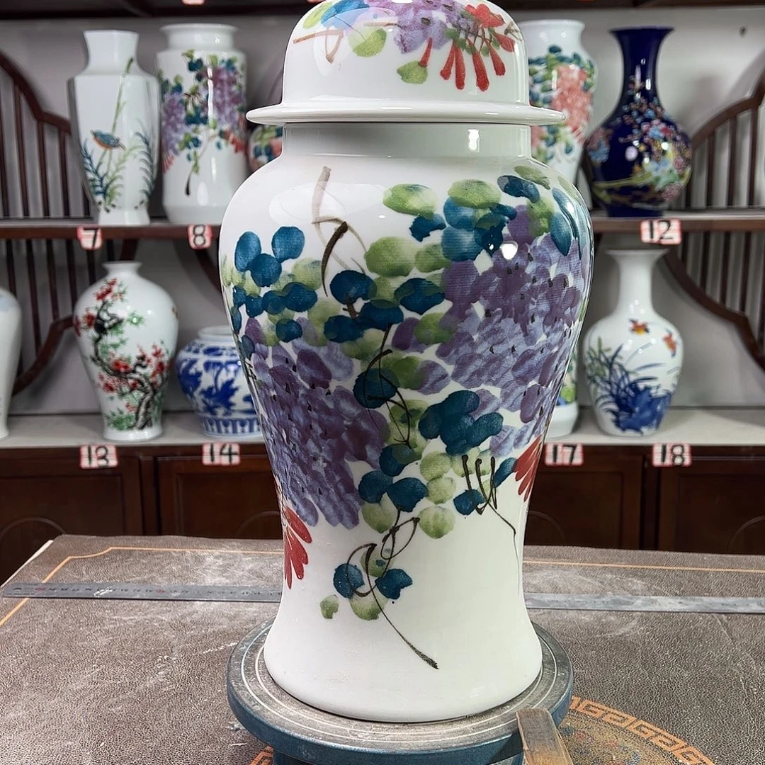 摆件陶景德镇陶瓷将紫