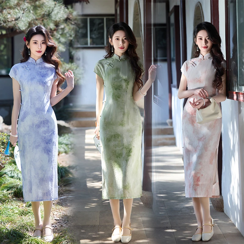 溪岚/S-3XL  夏季2025新款旗袍气质优雅少女年轻新中式显瘦超好看